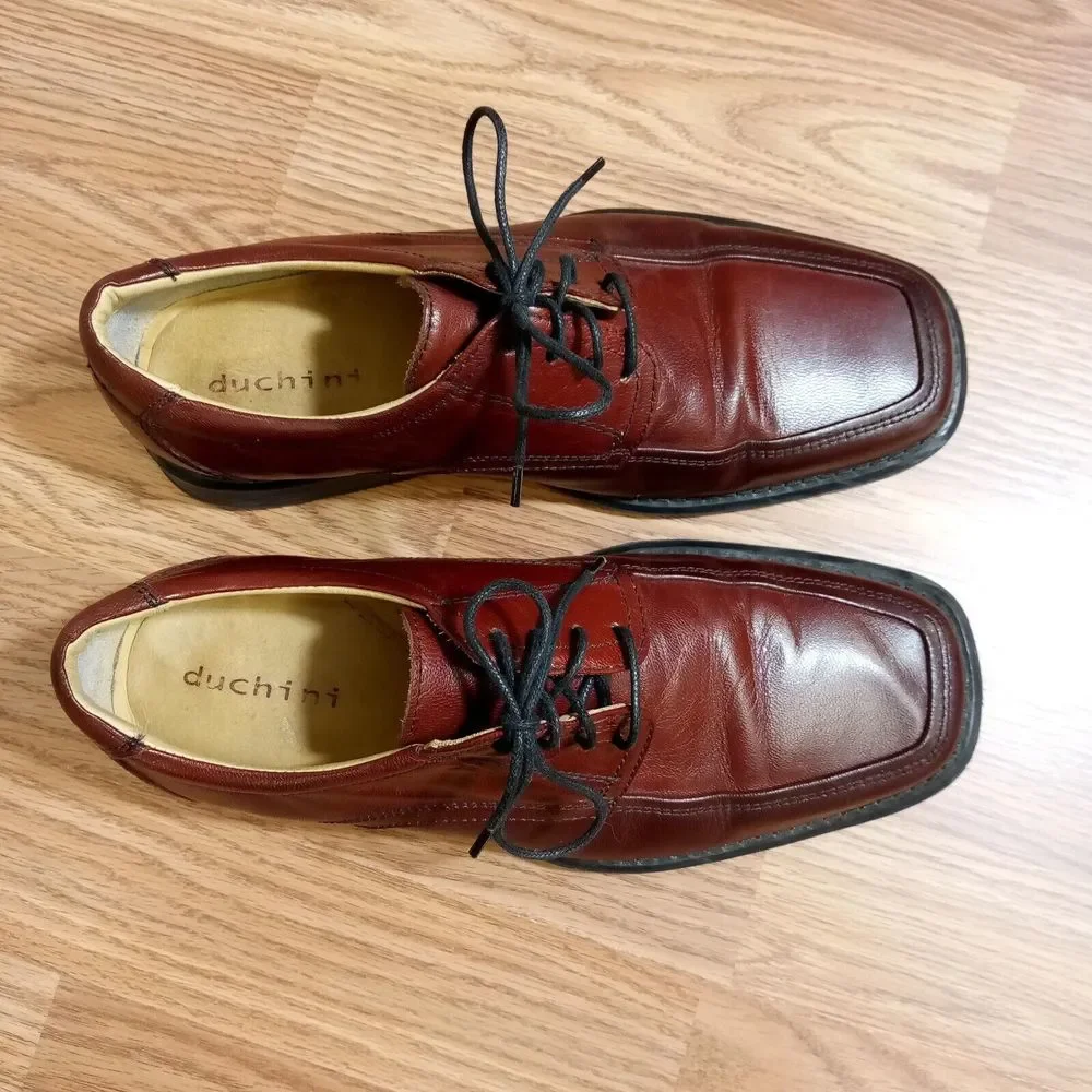 Duchini Mens Derby Shoes EU 41 U.S. Sz 8‎ Mens Brown Lace Up Leather